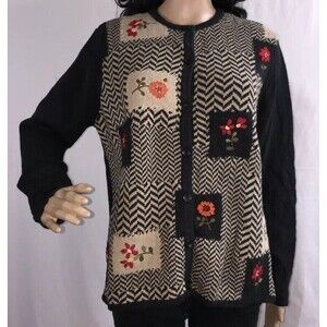 Bechamel Cardigan Sweater Floral Patchwork